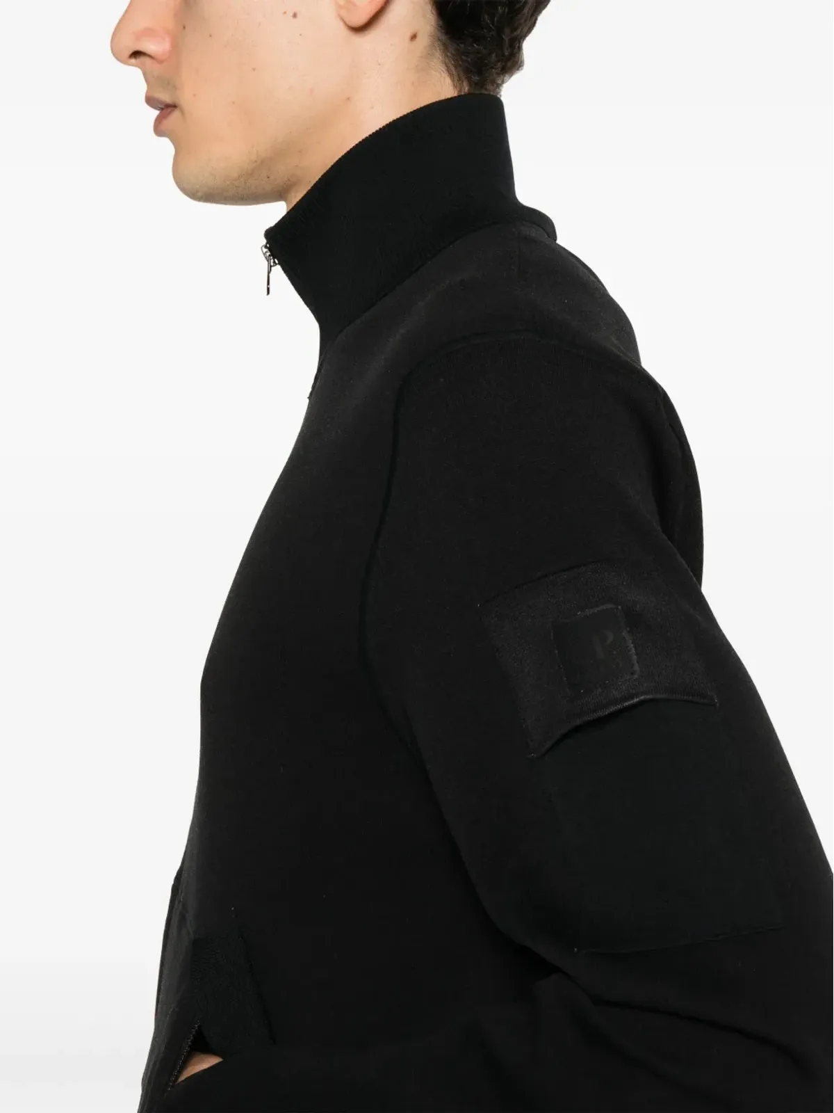 C.P. Company ロゴパッチ ジップアップ スウェットシャツ ブラック - 画像5