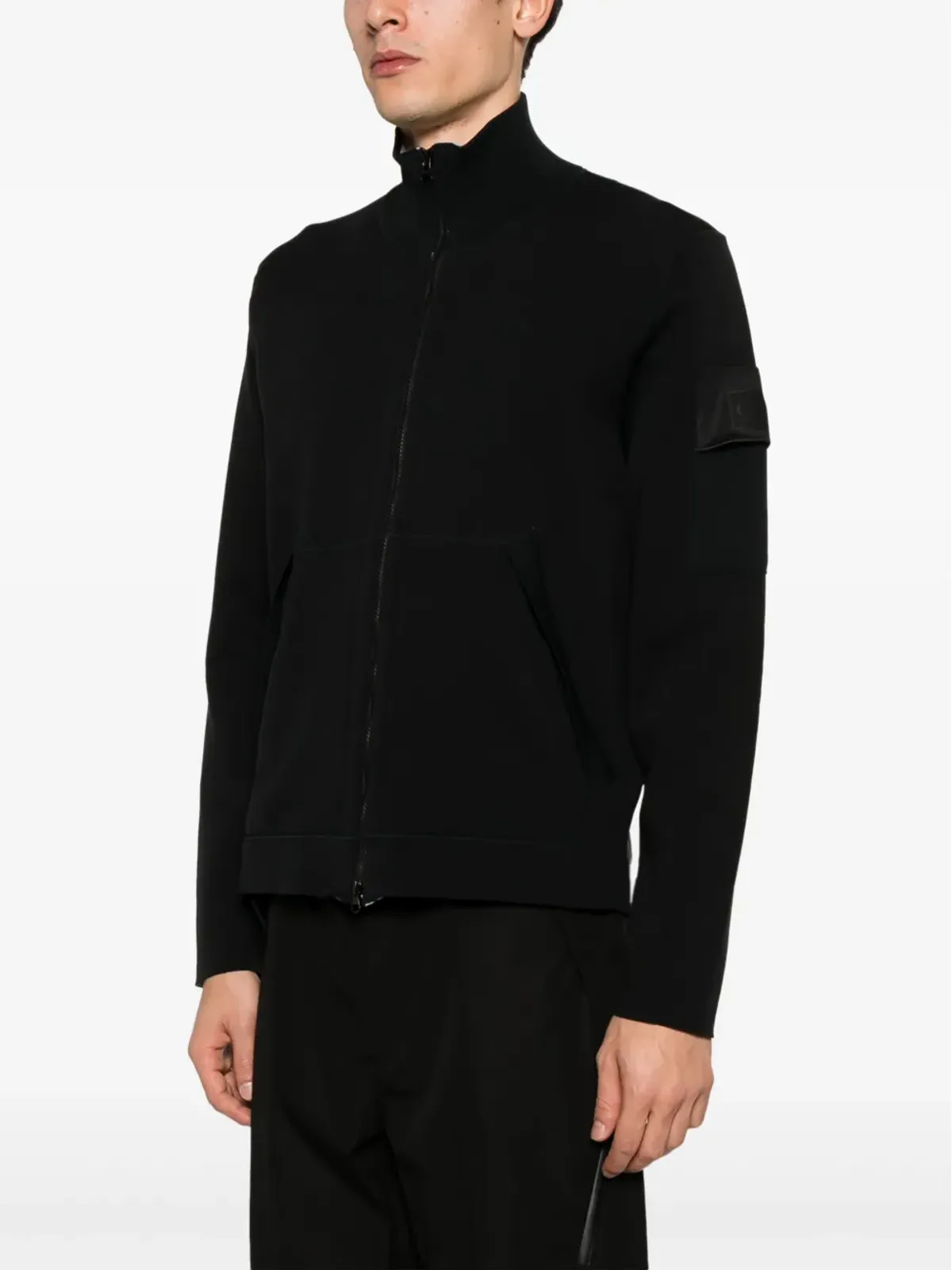 C.P. Company ロゴパッチ ジップアップ スウェットシャツ ブラック - 画像3
