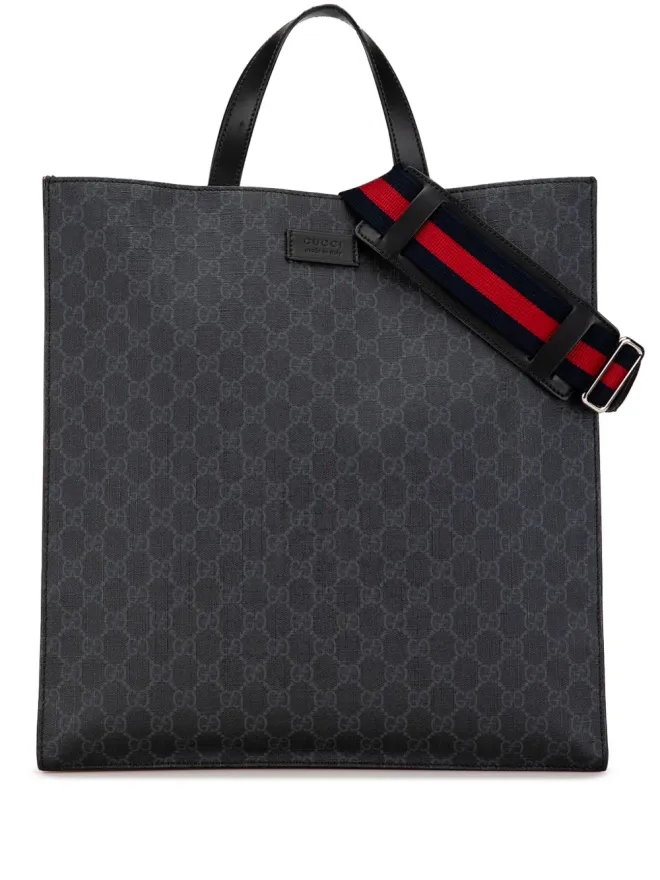 Gucci Pre-Owned Gucci ビンテージ GG Supreme コンバーチブル ソフト トート サッチェル - ブラックの商品画像