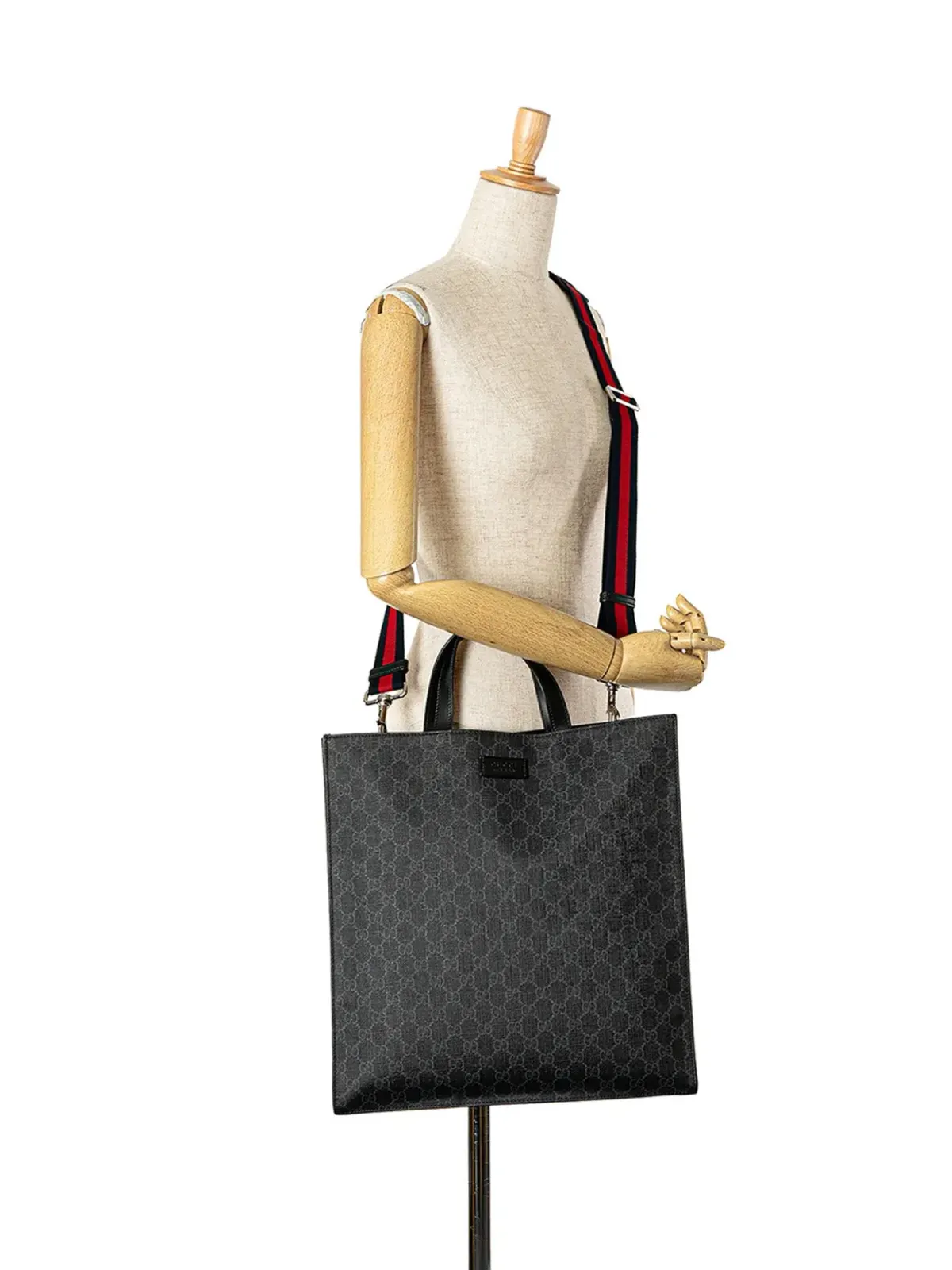 Gucci ビンテージ GG Supreme コンバーチブル ソフト トート サッチェル - ブラック - 画像2