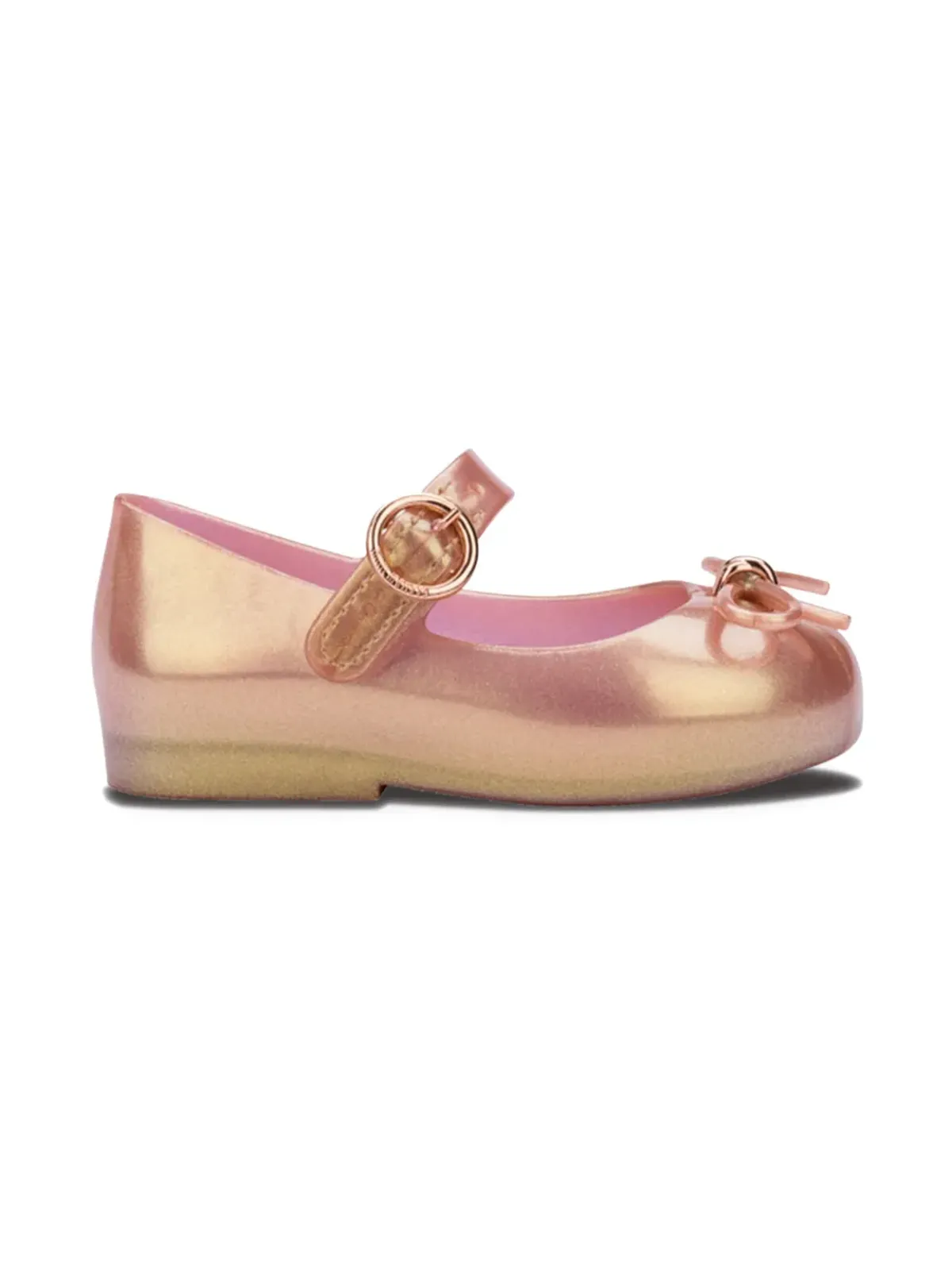 Mini Melissa ボウ付きバレエシューズ（ゴールド） - 画像4
