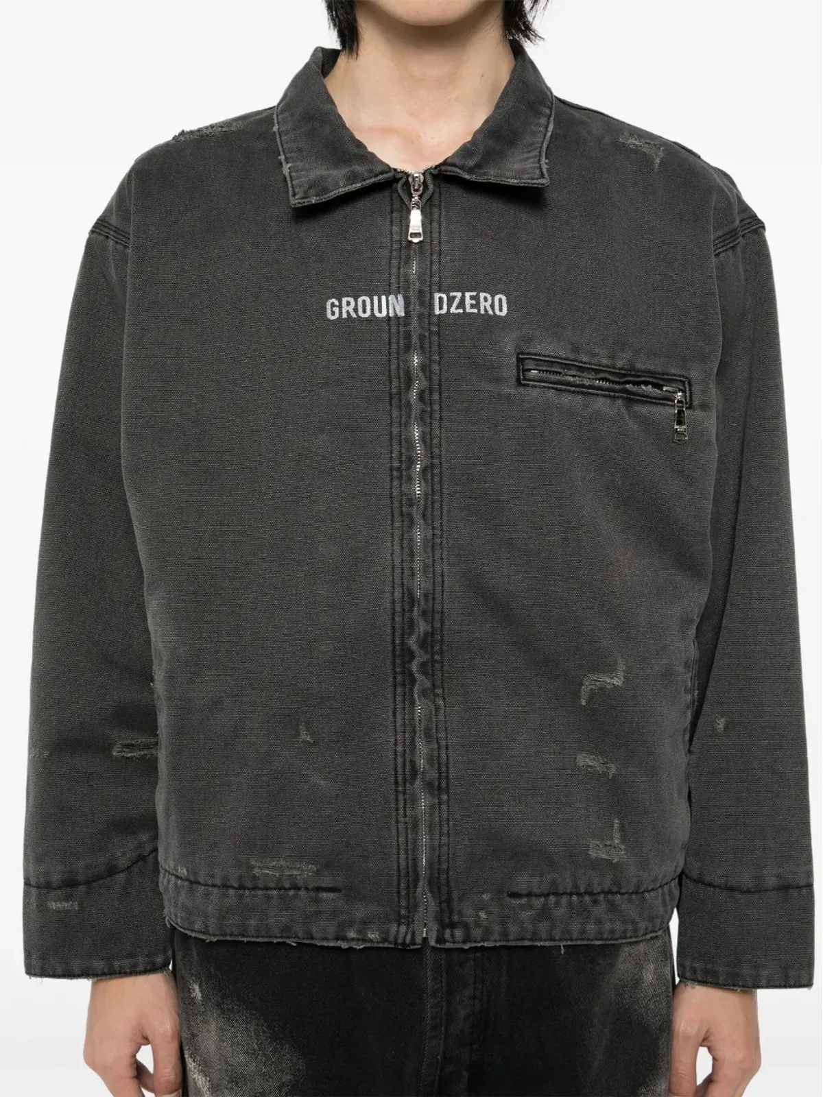 Ground Zero ダメージ加工ジップアップジャケット - グレー - 画像5