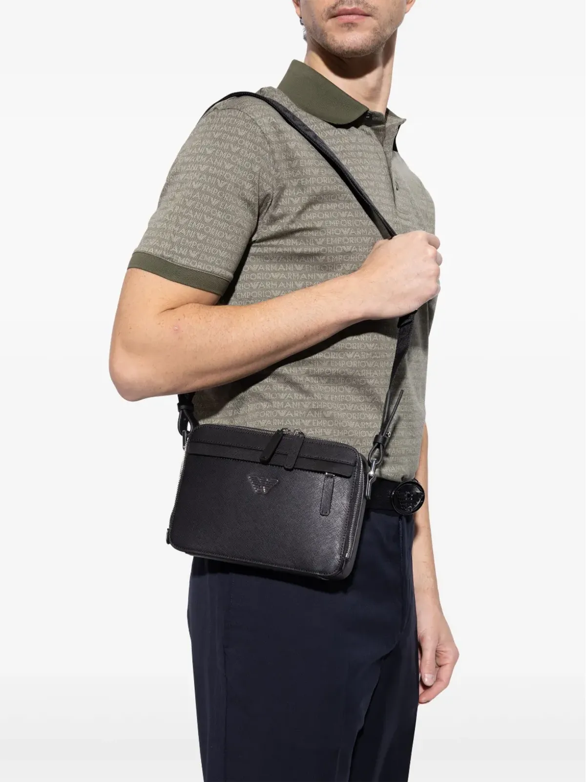 Emporio Armani ジッパー付きメッセンジャーバッグ - 画像2