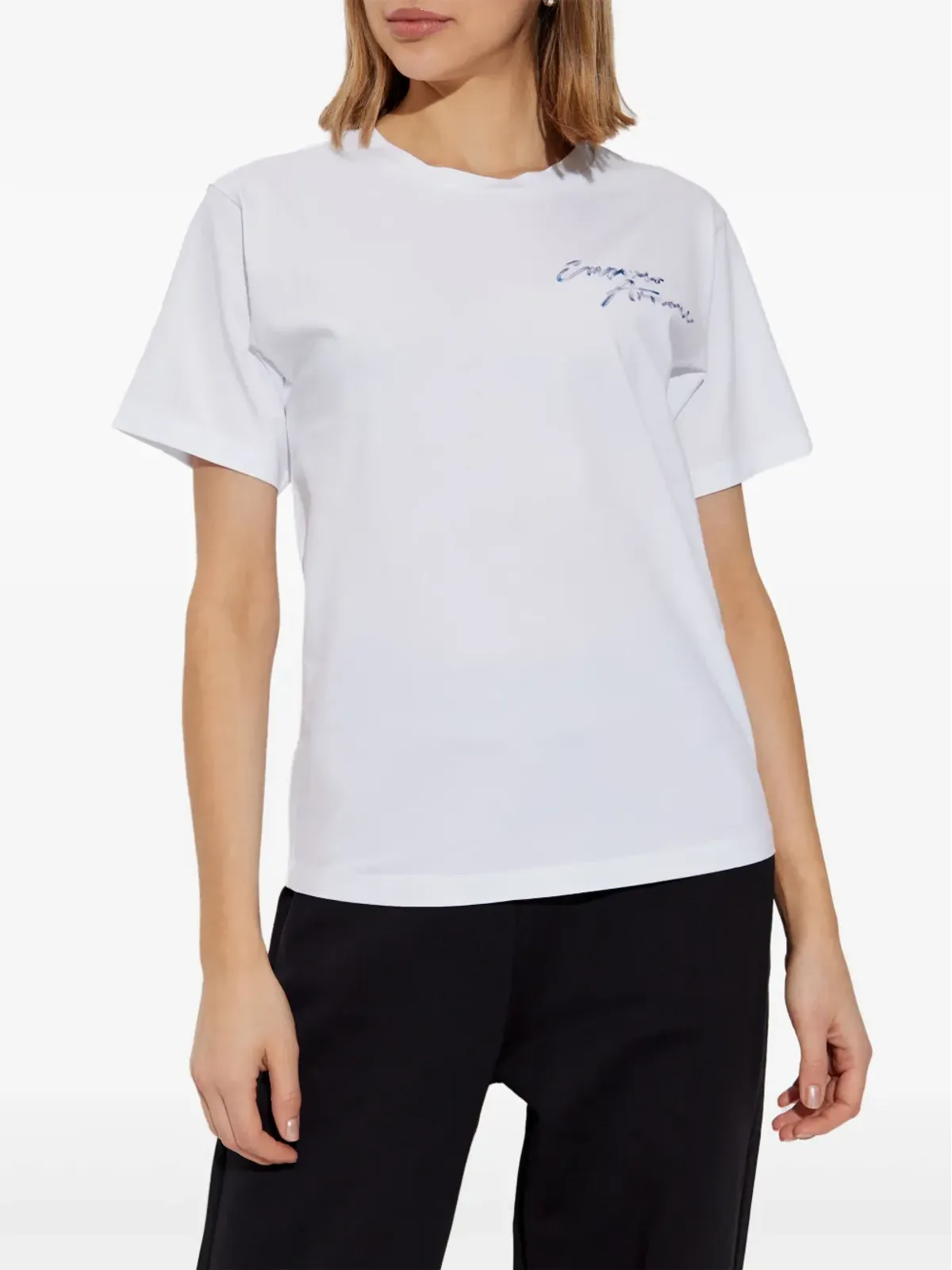 Emporio Armani ロゴ刺繍 Tシャツ - 画像3