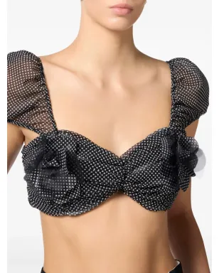 Elisabetta Franchi ポルカドット柄トップス - ブラック - サムネイル4