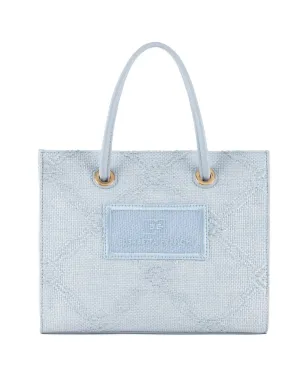 Elisabetta Franchi ロゴジャカード ミニ トートバッグ - ブルー - サムネイル1