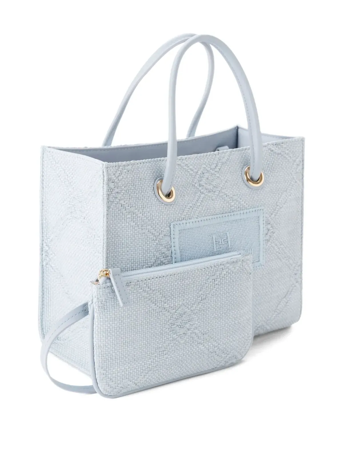 Elisabetta Franchi ロゴジャカード ミニ トートバッグ - ブルー - 画像5