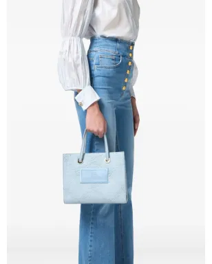Elisabetta Franchi ロゴジャカード ミニ トートバッグ - ブルー - サムネイル2