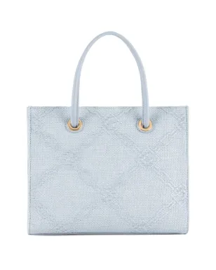 Elisabetta Franchi ロゴジャカード ミニ トートバッグ - ブルー - サムネイル3