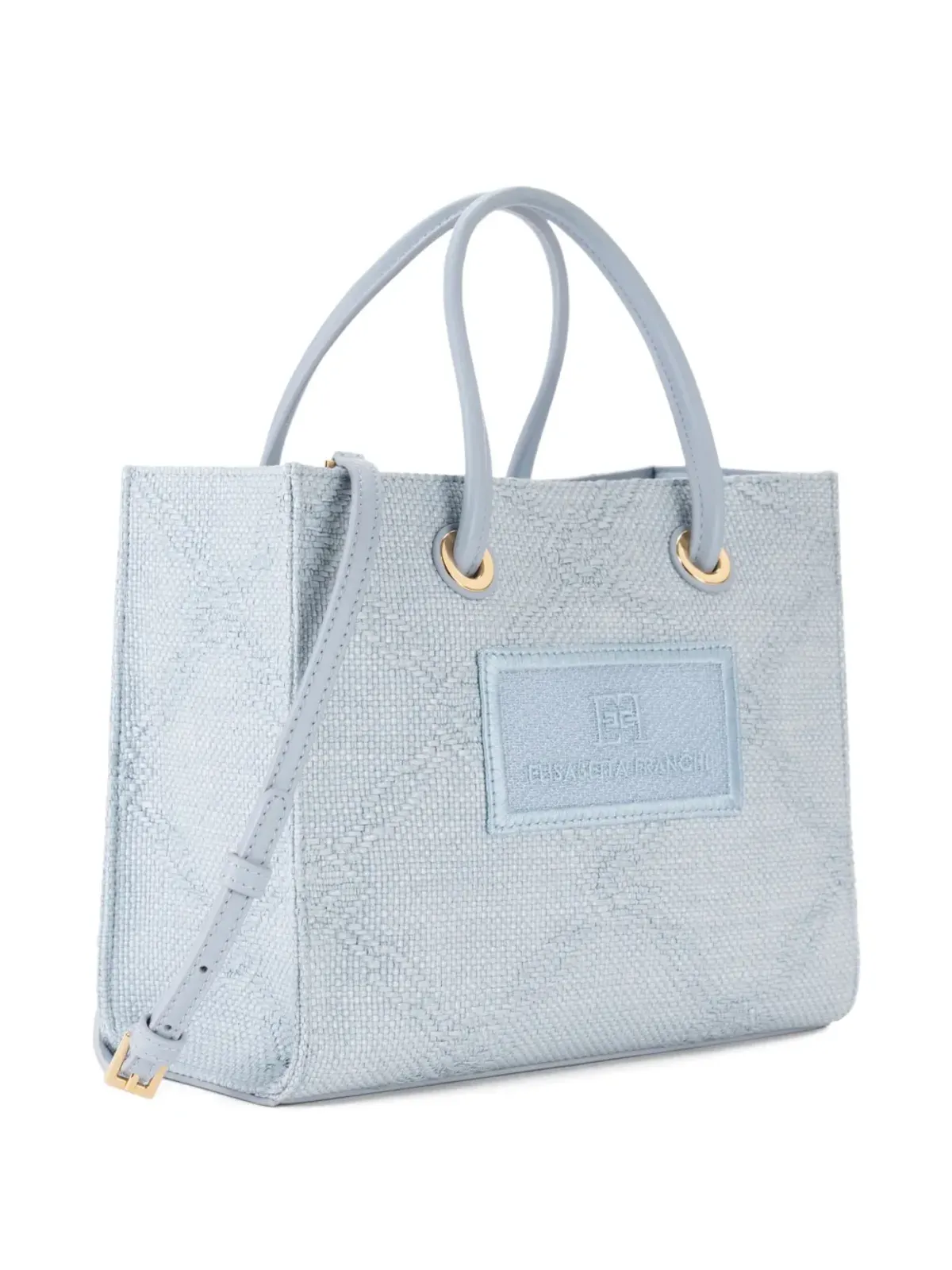 Elisabetta Franchi ロゴジャカード ミニ トートバッグ - ブルー - 画像4