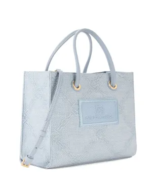 Elisabetta Franchi ロゴジャカード ミニ トートバッグ - ブルー - サムネイル4