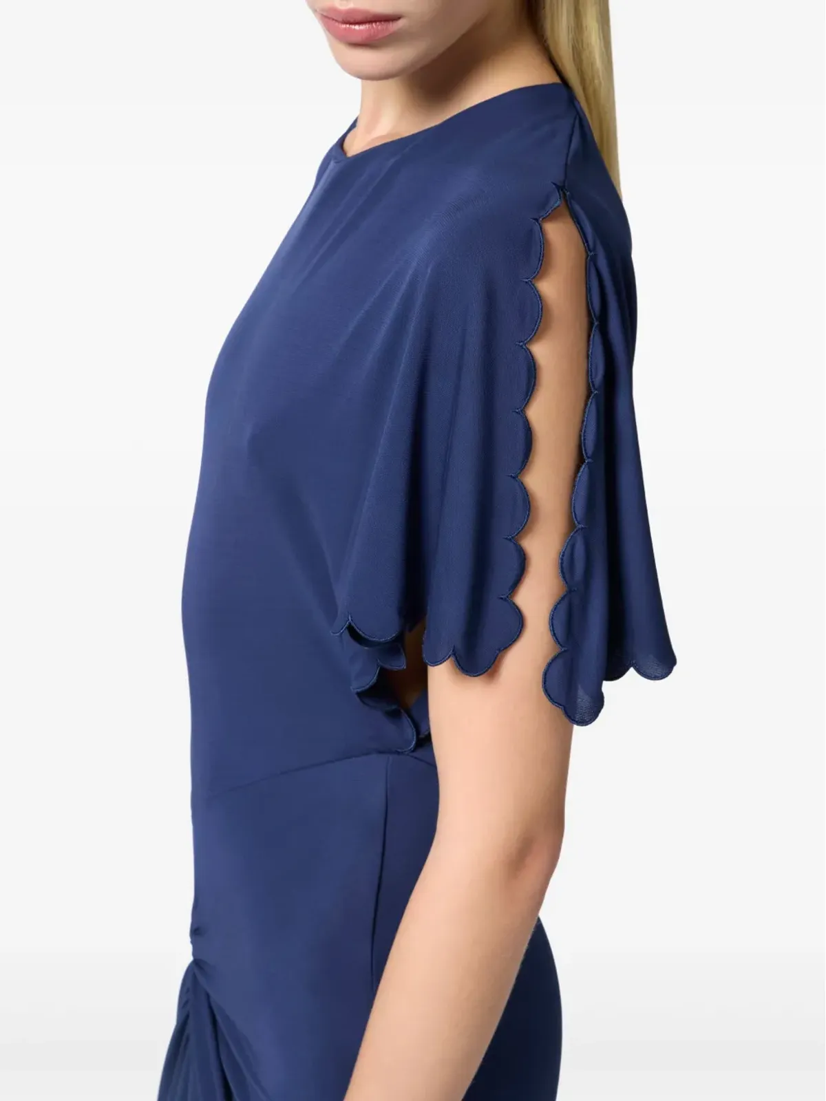 Elisabetta Franchi スカラップエッジ ガウン ブルー - 画像5