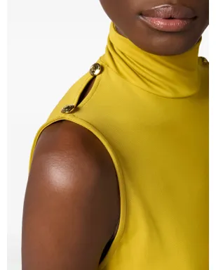 Elisabetta Franchi アシンメトリック クレープドレス イエロー - サムネイル5