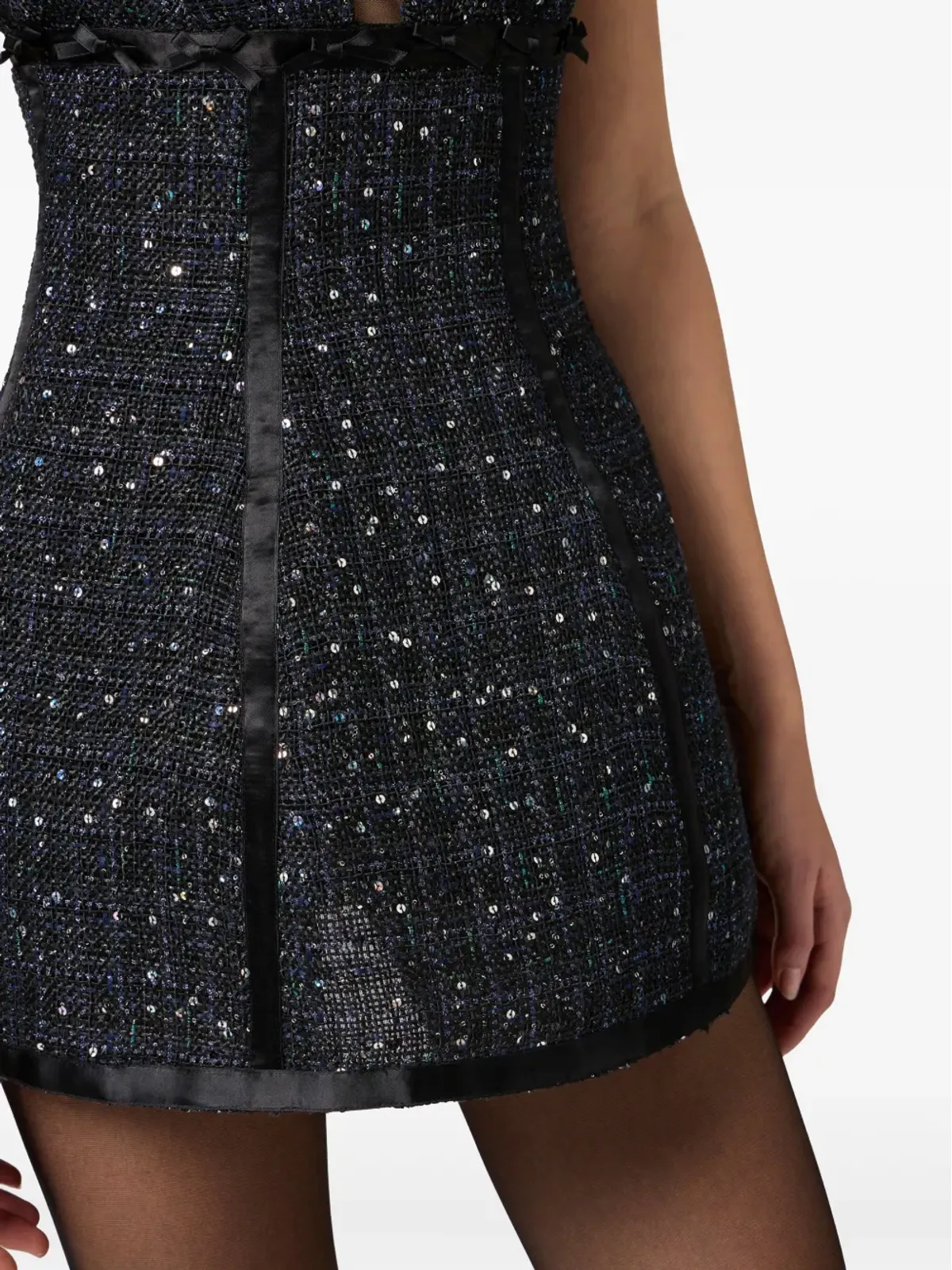 Elisabetta Franchi スパンコール装飾のツイードドレス - ブラック - 画像5