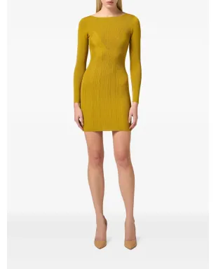 Elisabetta Franchi クロスオーバー レースディテール ミニドレス - イエロー - サムネイル2