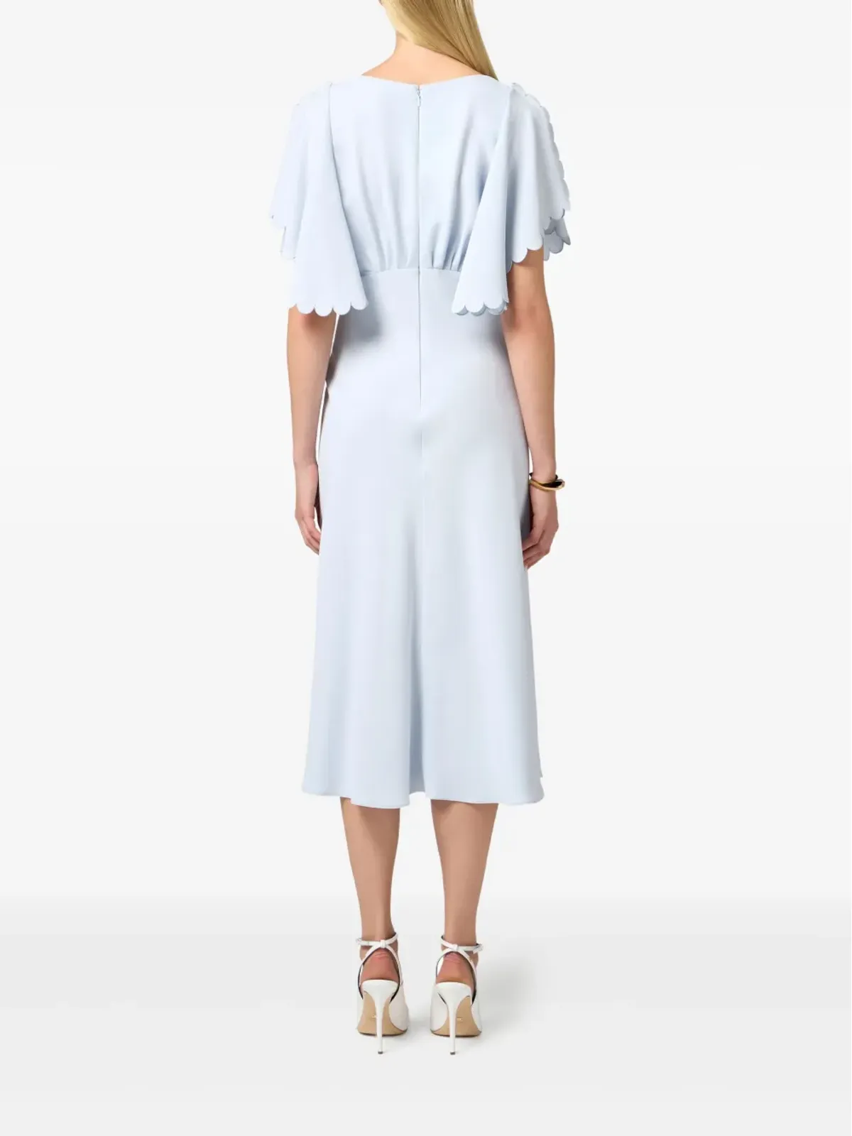 Elisabetta Franchi クレープ生地のミディドレス - ブルー - 画像3