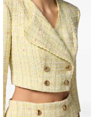 Elisabetta Franchi ラメブレザー - イエロー - サムネイル5