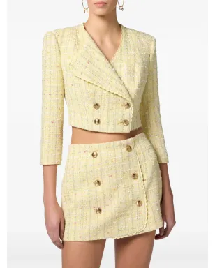 Elisabetta Franchi ラメブレザー - イエロー - サムネイル4