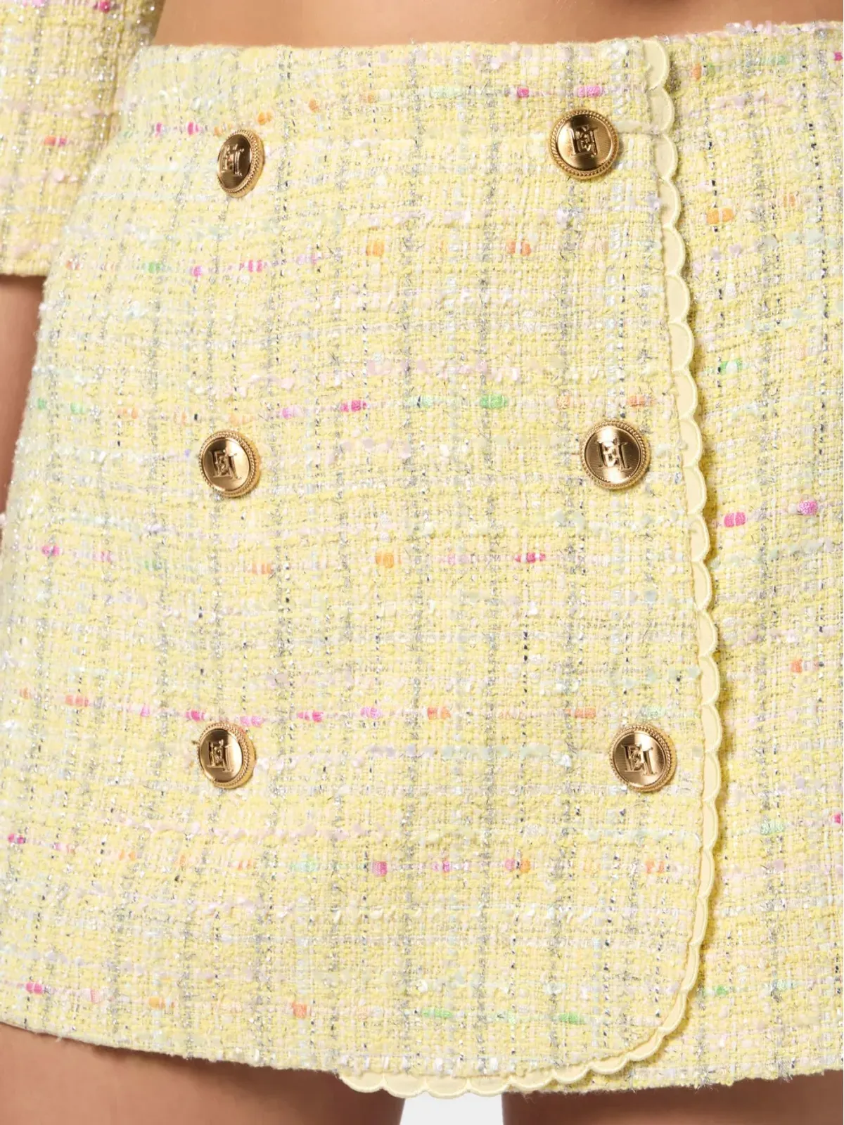 Elisabetta Franchi ルレックス ブークレ ミニスカート - イエロー - 画像5