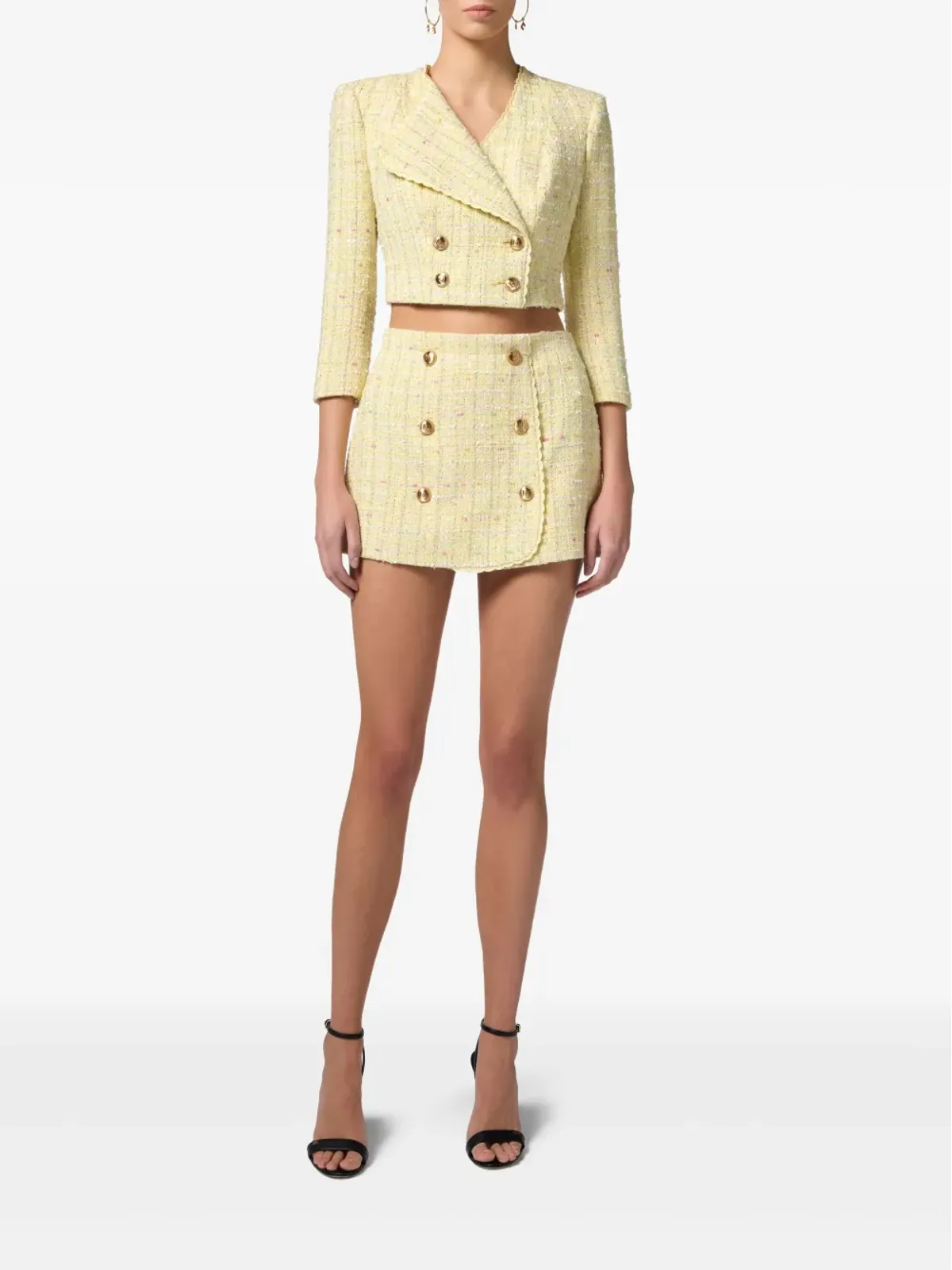 Elisabetta Franchi ルレックス ブークレ ミニスカート - イエロー - 画像2