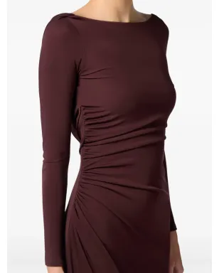 Elisabetta Franchi ドレープジャージー ガウン - レッド - サムネイル5