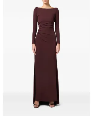 Elisabetta Franchi ドレープジャージー ガウン - レッド - サムネイル2