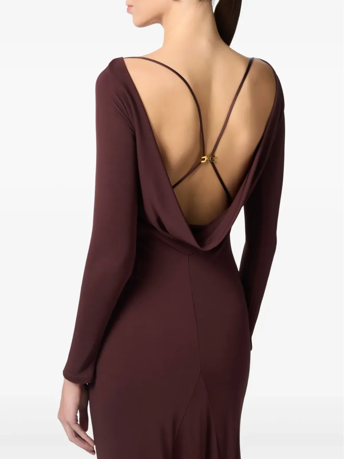 Elisabetta Franchi ドレープジャージー ガウン - レッド - 画像4