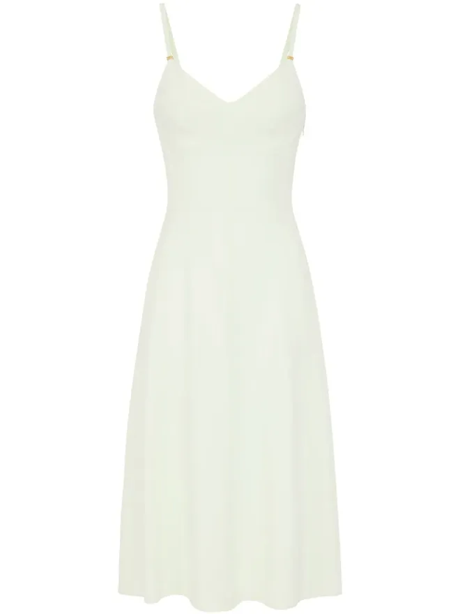 Elisabetta Franchi Elisabetta Franchi レースアップディテール クレープ ミディドレス - グリーンの商品画像