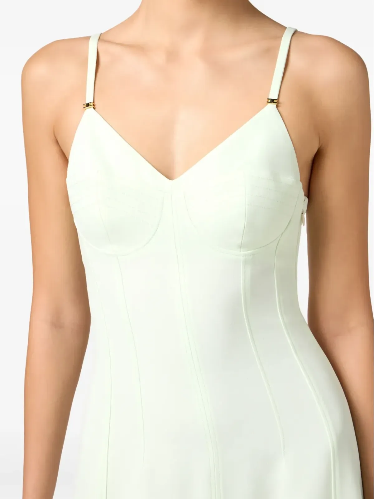 Elisabetta Franchi レースアップディテール クレープ ミディドレス - グリーン - 画像5