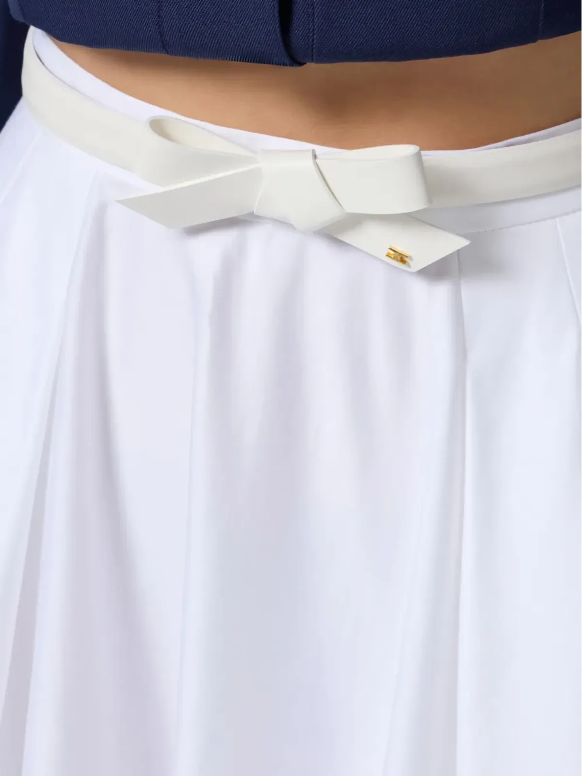 Elisabetta Franchi ベルト付きサテンスカート - 画像5