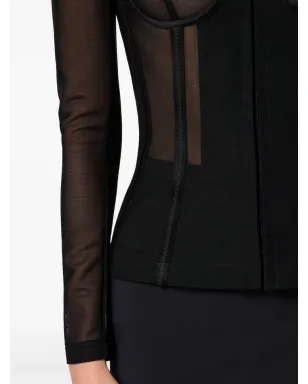 Elisabetta Franchi チュールジャケット - ブラック - サムネイル5