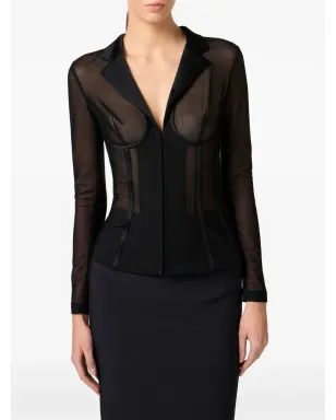 Elisabetta Franchi チュールジャケット - ブラック - サムネイル4