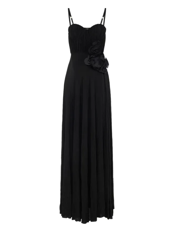 Elisabetta Franchi Elisabetta Franchi 花柄アップリケ付きドレス ブラックの商品画像