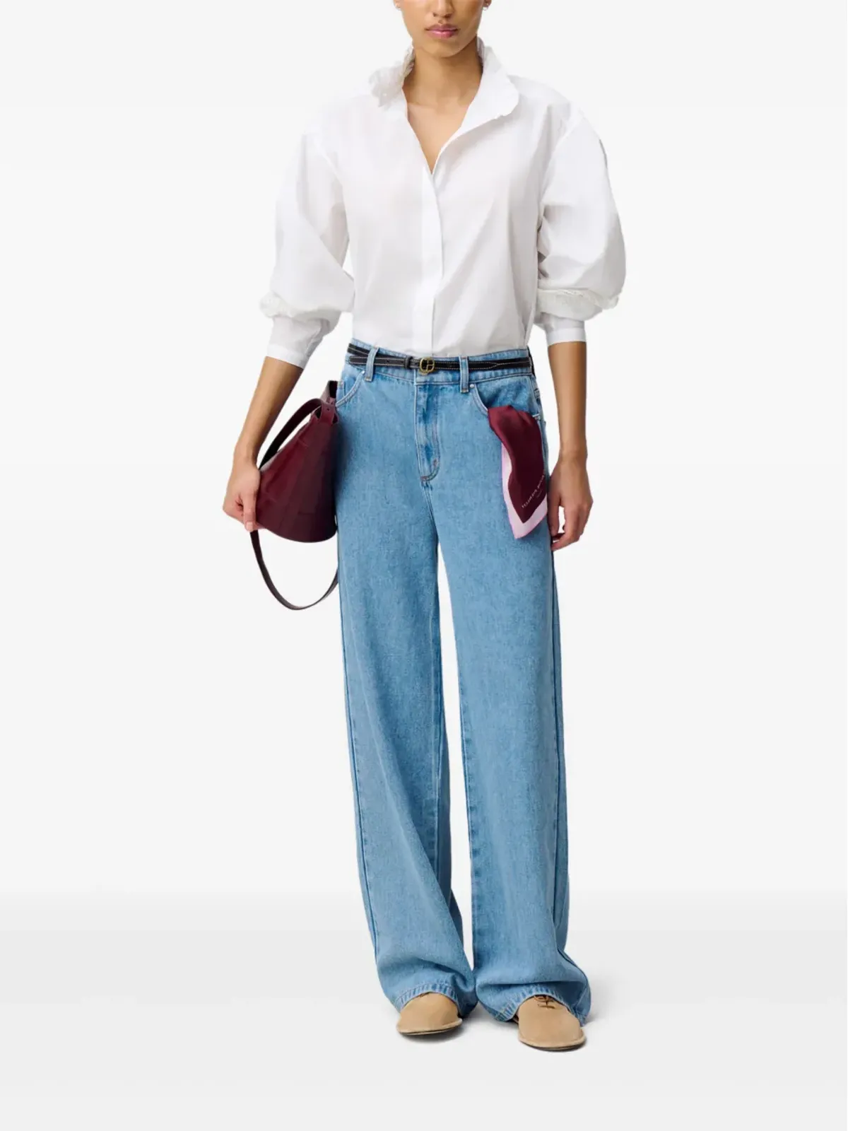 Claudie Pierlot フリルカラーコットンTシャツ - 画像2