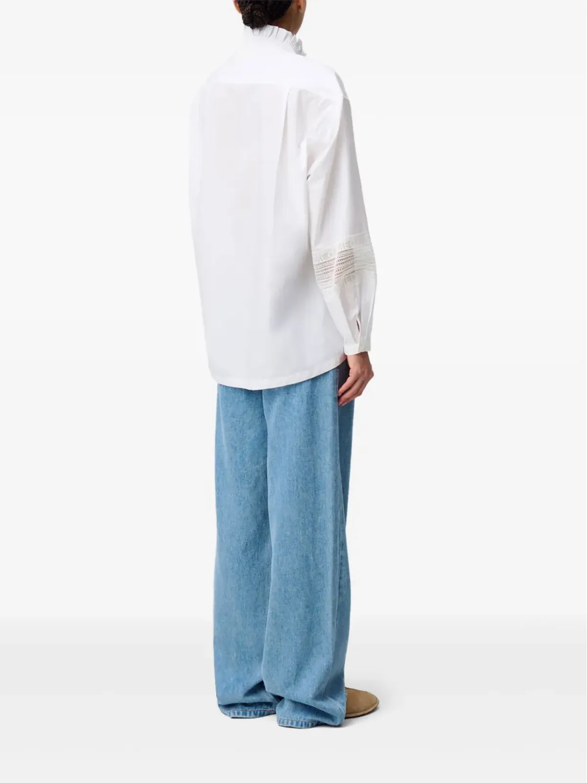 Claudie Pierlot フリルカラーコットンTシャツ - 画像4