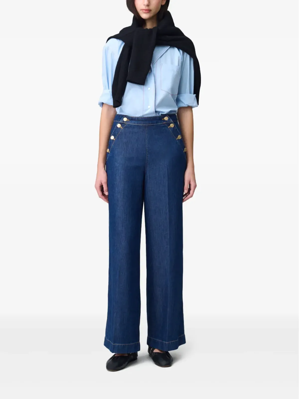 Claudie Pierlot ワイドレッグ・セーラーパンツ - 画像2