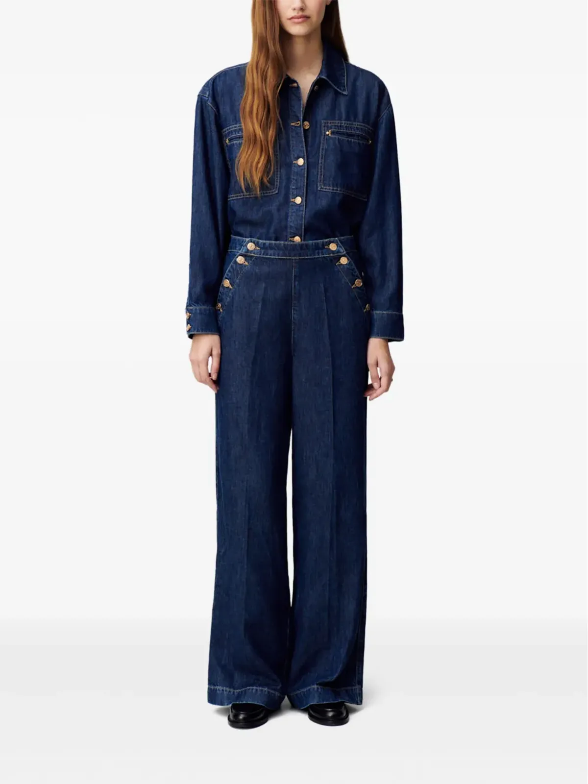 Claudie Pierlot オーバーサイズデニムシャツ ブルー - 画像2