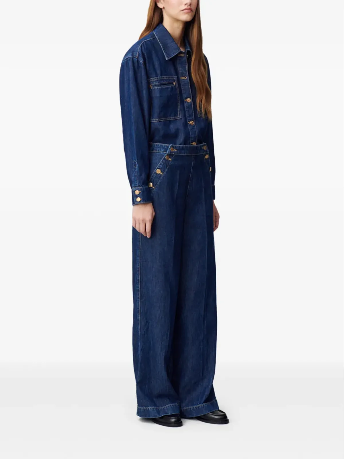 Claudie Pierlot オーバーサイズデニムシャツ ブルー - 画像3