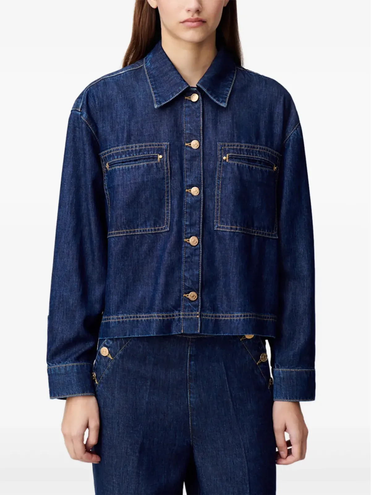 Claudie Pierlot オーバーサイズデニムシャツ ブルー - 画像4