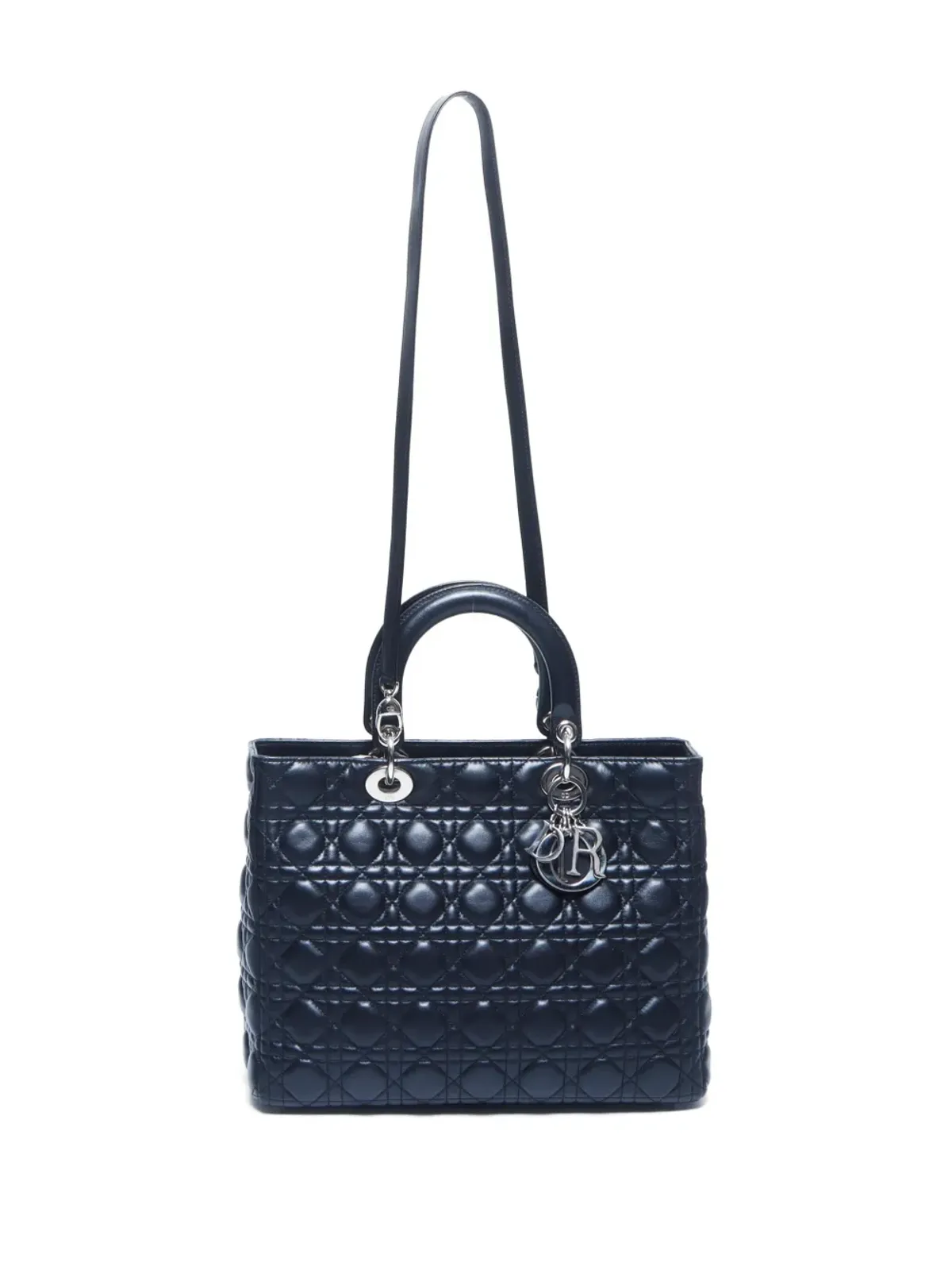 Christian Dior ビンテージ 2000年代 大型 レディ ディオール トートバッグ ブラック - 画像5