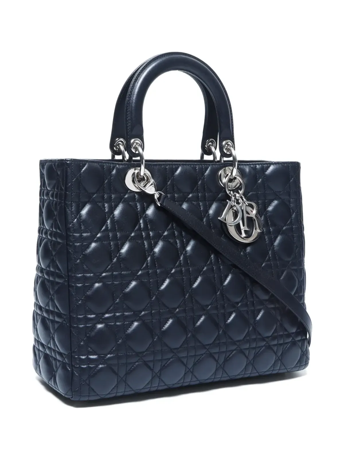 Christian Dior ビンテージ 2000年代 大型 レディ ディオール トートバッグ ブラック - 画像3