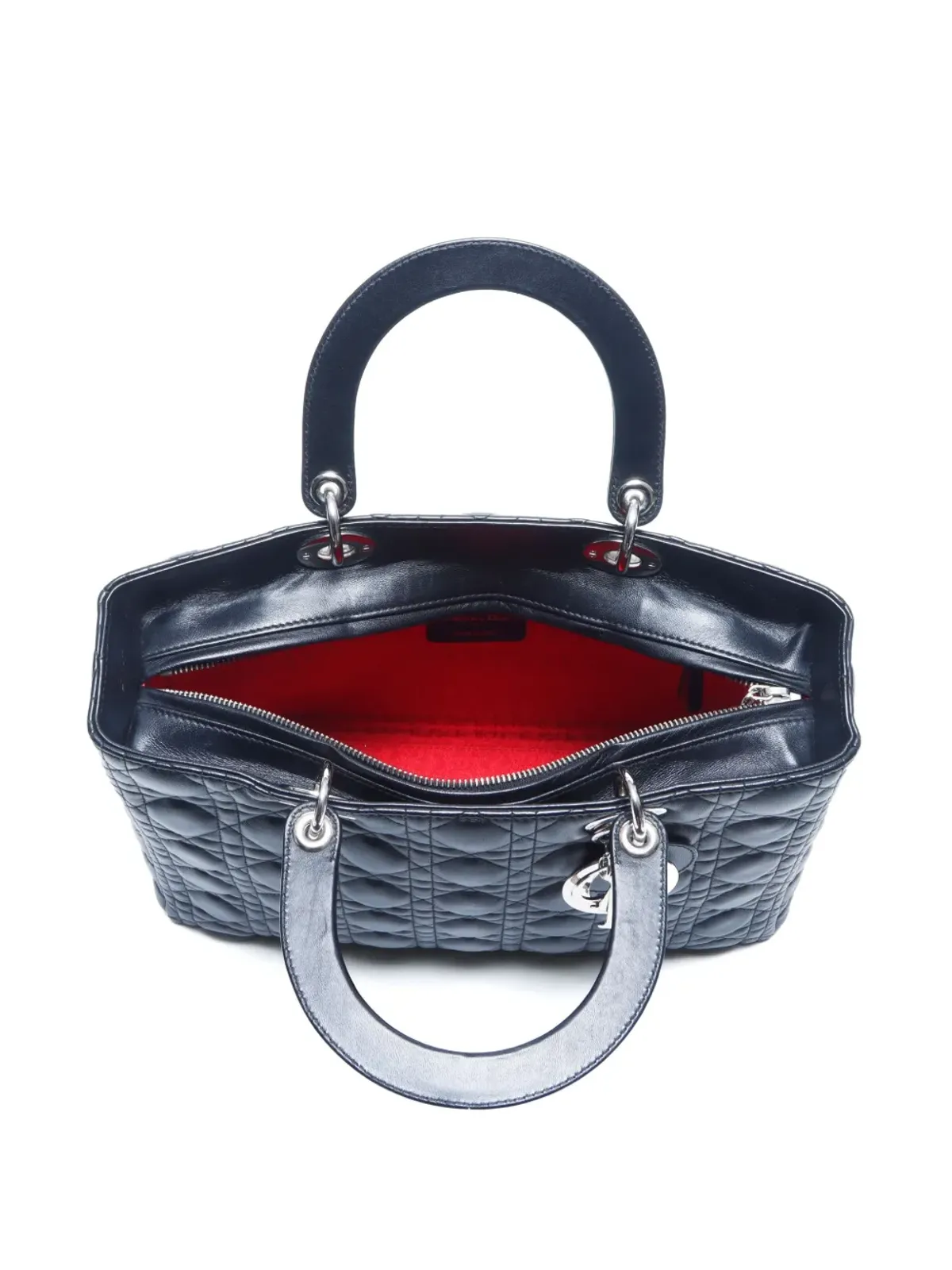 Christian Dior ビンテージ 2000年代 大型 レディ ディオール トートバッグ ブラック - 画像4