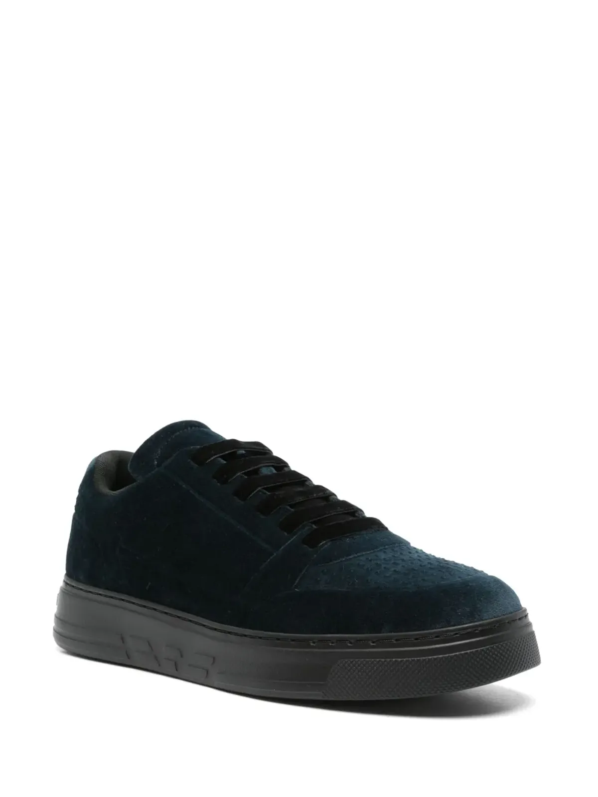 Emporio Armani ベルベットスニーカー - ブルー - 画像2