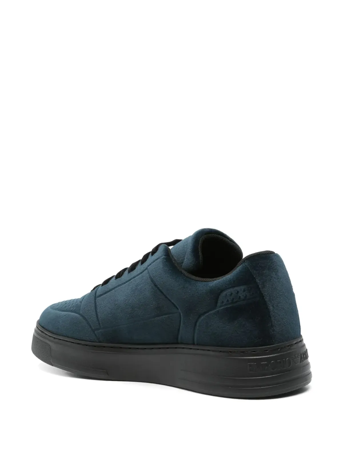 Emporio Armani ベルベットスニーカー - ブルー - 画像3