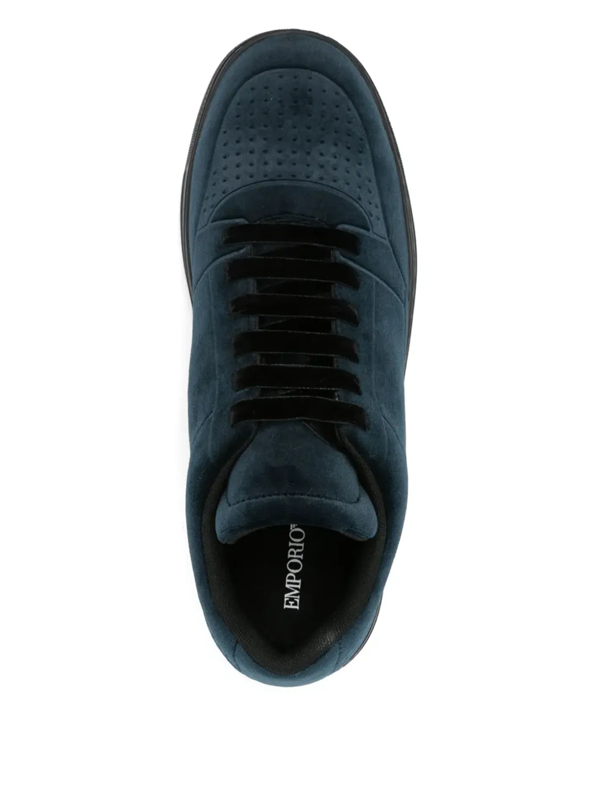 Emporio Armani ベルベットスニーカー - ブルー - 画像4