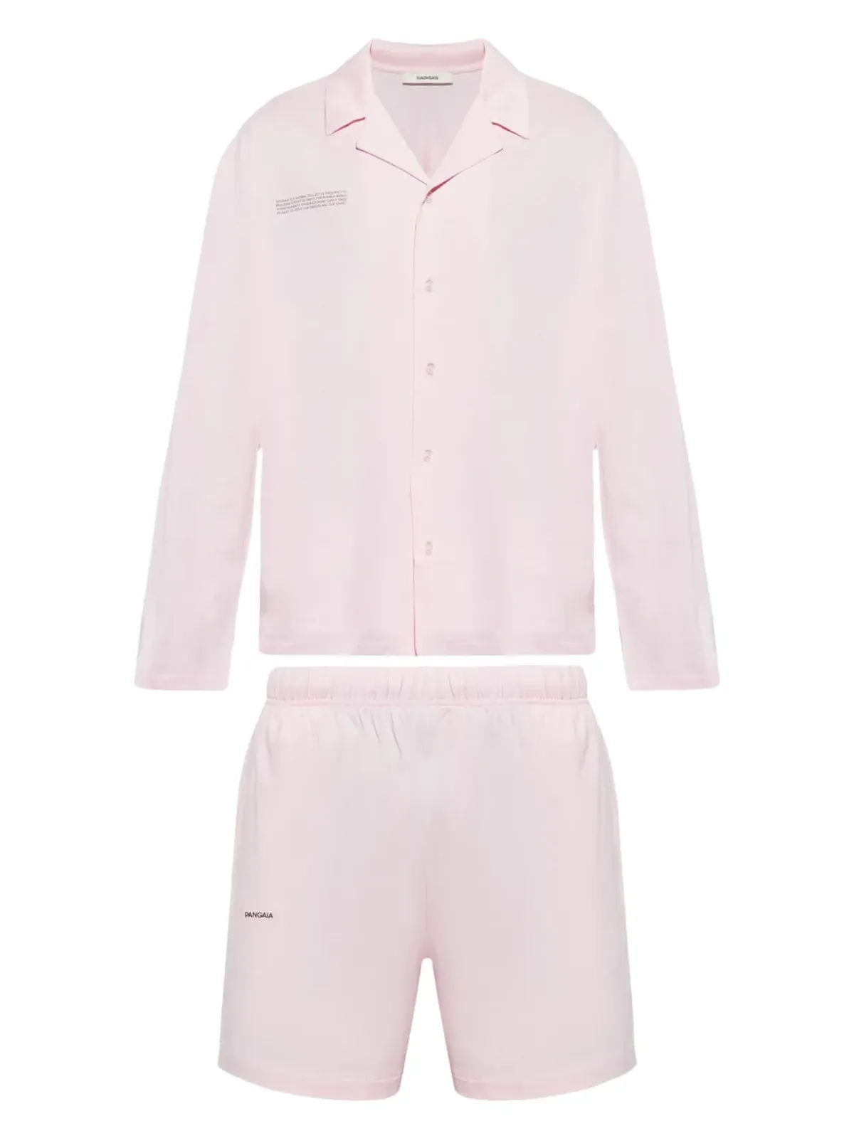 Pangaia スローガンプリント コットン パジャマセット（ピンク） - 画像1