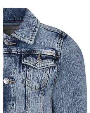 Calvin Klein Kids ロゴパッチ付きデニムジャケット - サムネイル3