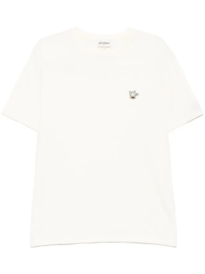 CAFÉ KITSUNÉ CAFÉ KITSUNÉ Barista Fox Patch Relaxed T-shirt - Whiteの商品画像
