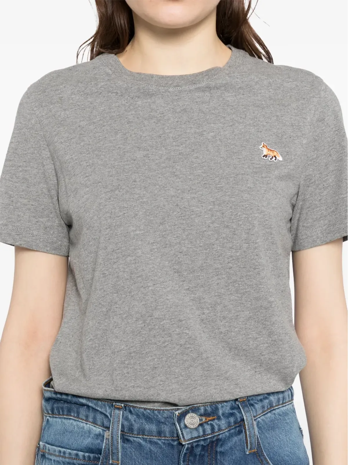 Maison Kitsuné Baby Fox patch regular T-shirt - Grey - 画像5