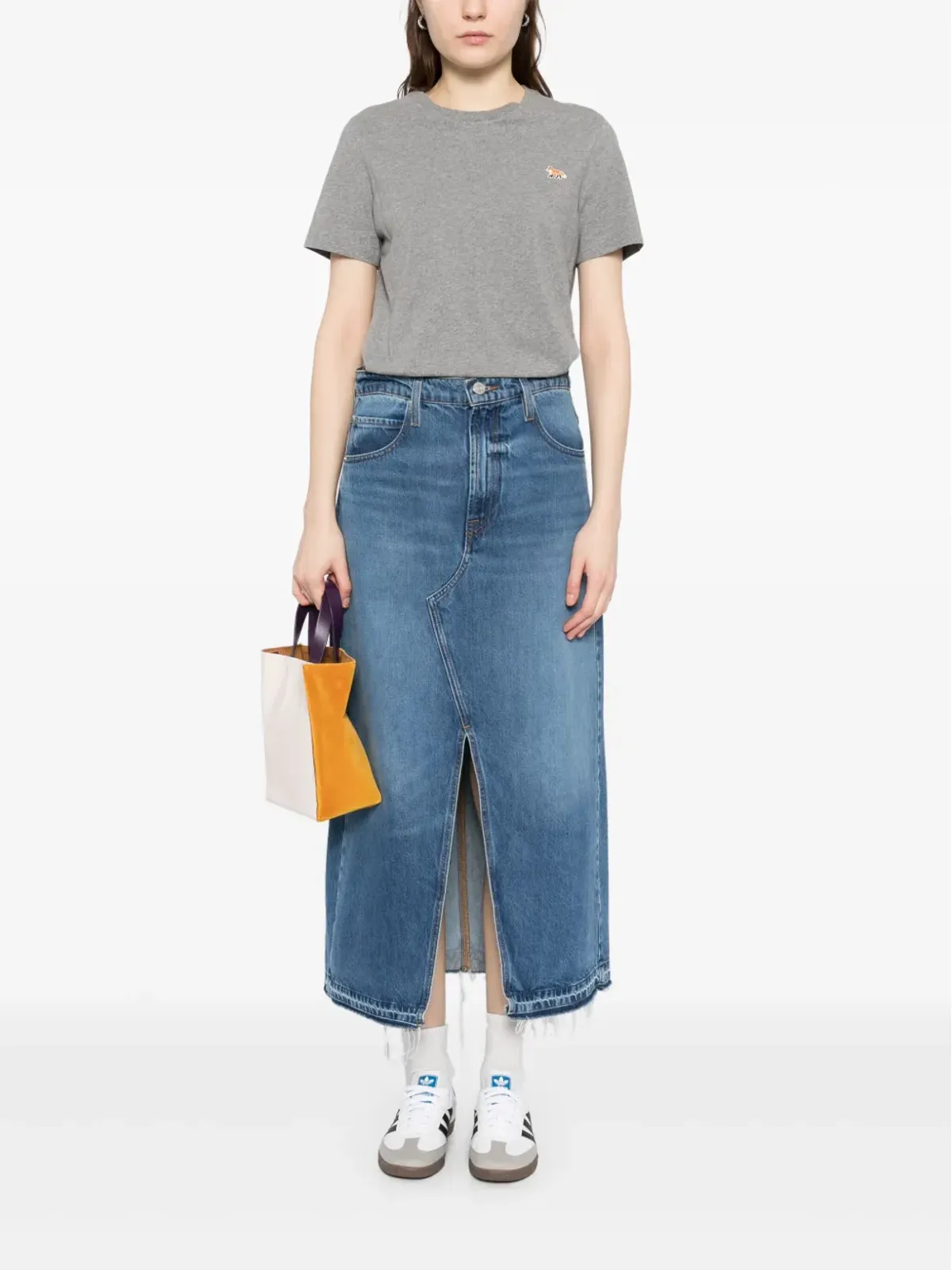 Maison Kitsuné Baby Fox patch regular T-shirt - Grey - 画像2